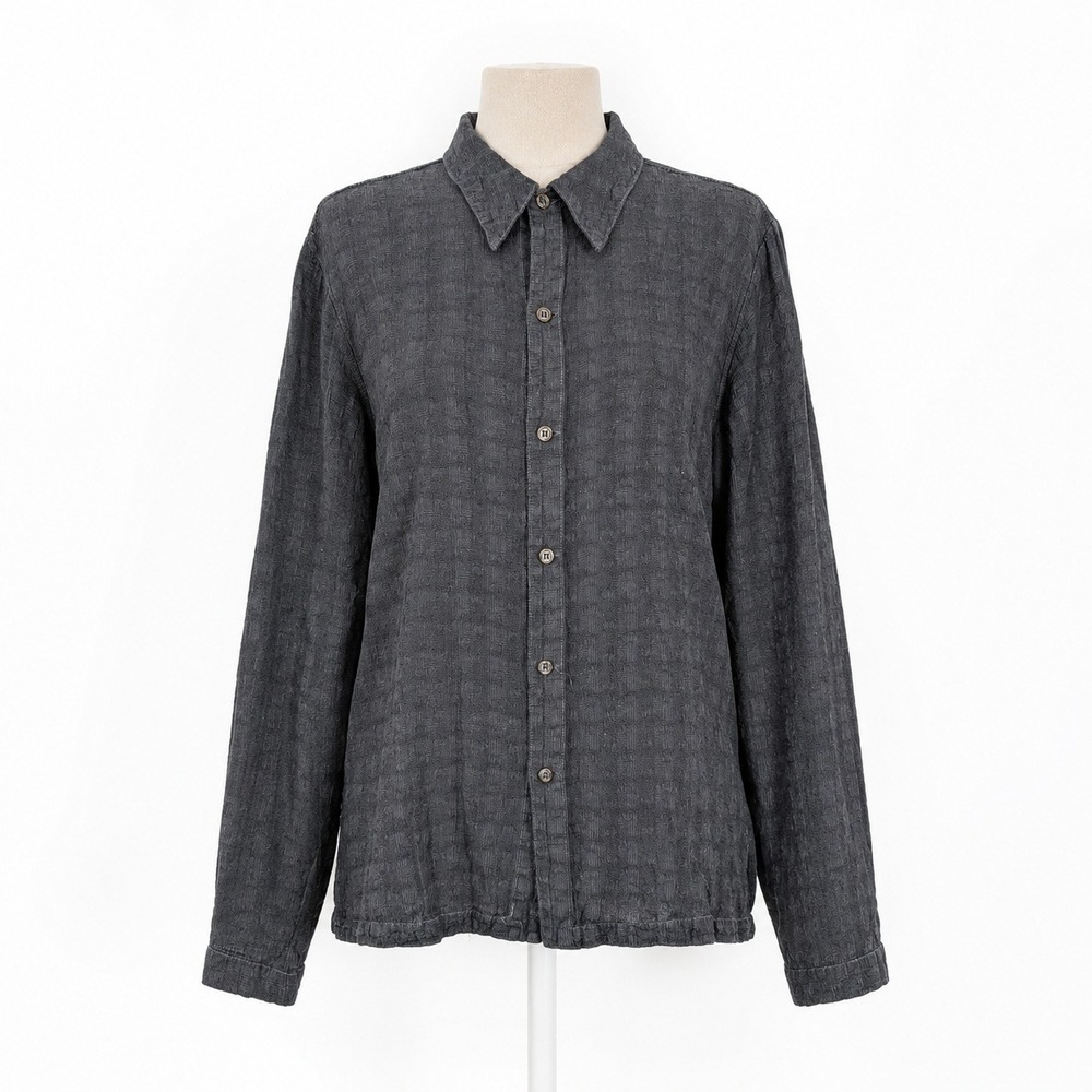 Vintage CP Shades Button Down Shirt Size S Black Gray Sustainable Quiet Luxury